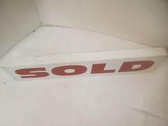 18″ metal sold sign slip on double sided real estate realtor red letters