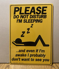 Kalan Humor Metal Sign Please Do Not Disturb I’m Sleeping, Ready To Hang