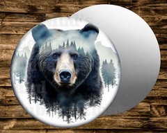BEAR FOREST CAMP Round Sign Wreaths Crafts miniatures