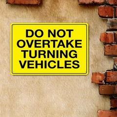 2D Plane, a Metal Sign Prohibiting Turning Vehicles – 8.0X12.0 Inches