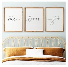 (3) Framed Farmhouse All of Me Loves All of You Sign 11″ x 14” Brown Wall Art