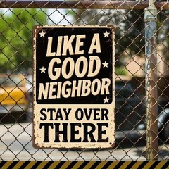 Retro Metal Sign Decorative Funny Good Neighbor Stay Aluminum Sign 12×18
