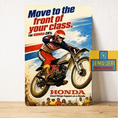 Honda CR Motocross Vintage Poster Metal Sign 8x12in Retro Dirt Bike