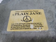 Vtg 1998 Plain Jane Handcrafted Heart Shape Slate Wall Hanging OUT TO LUNCH 8″