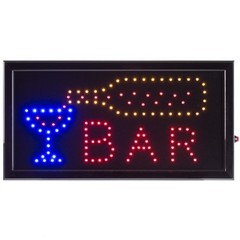 LED Bar Sign Decor for Homes and Businesses (Red, Blue, Yellow)