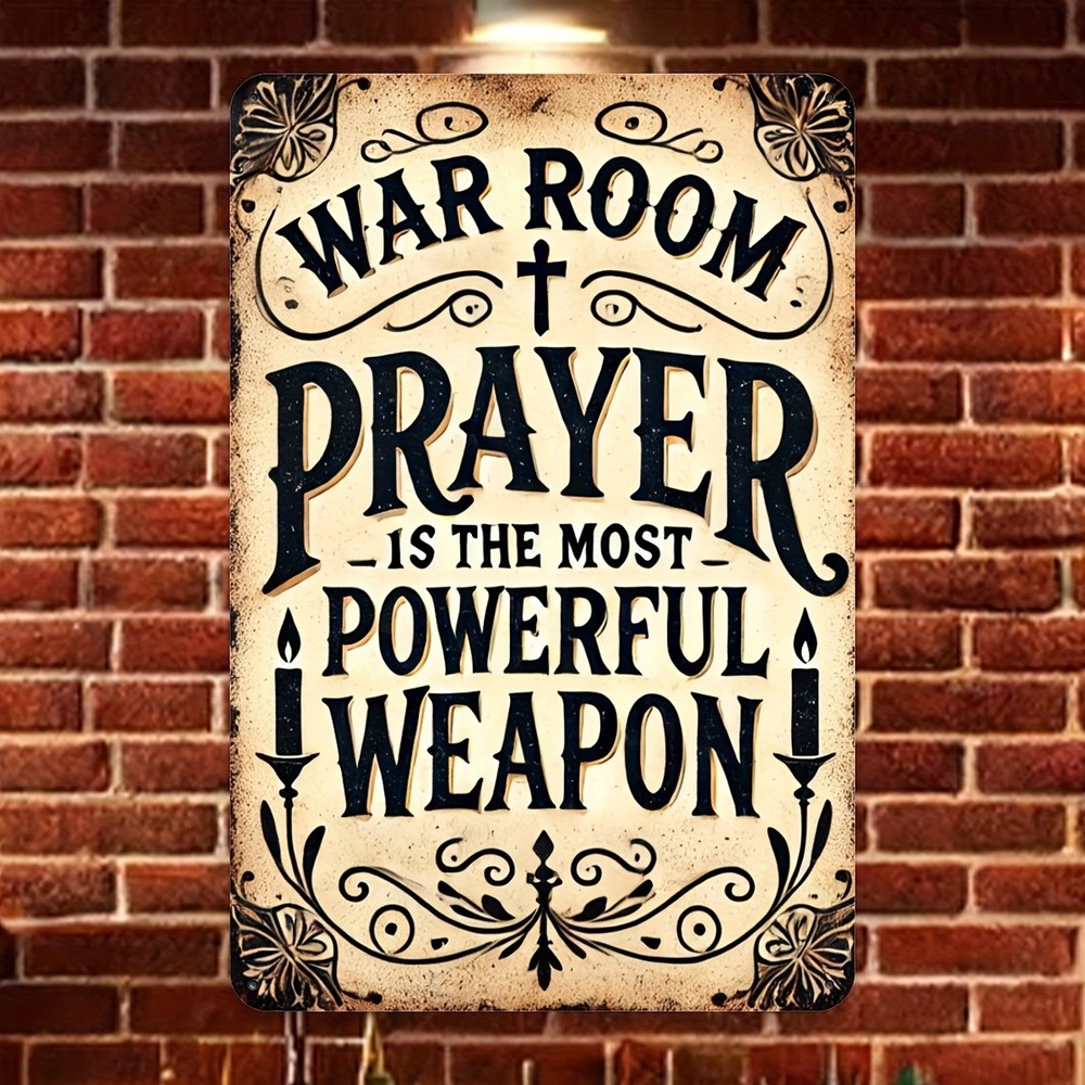 Tin Metal Signs metal Decorative Signs& Plaques, This Antique “War Room Pray