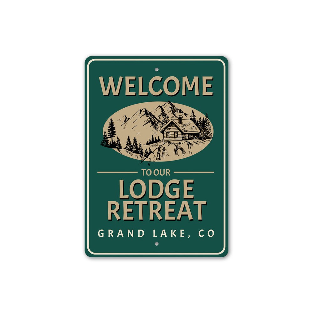 Lodge Retreat Metal Sign
