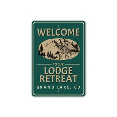 Lodge Retreat Metal Sign
