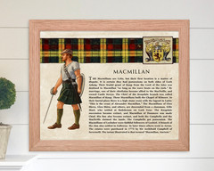 Clan Macmillan Scottish Family History 11″ x 9″ Wall Print Unframed High Quality