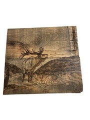 Rustic Handmade Engraved Wooden Wildlife Plaque Decorative Animal Print