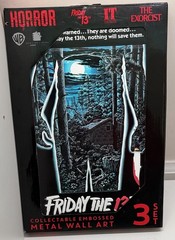 HORROR MOVIE METAL WALL ART 3 PIECE SET EXORCIST IT FRIDAY THE 13TH