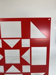 Barn Quilt Sign Wall Plaque Metal Silhouette Red Quilting Square 12×12 VTG Style