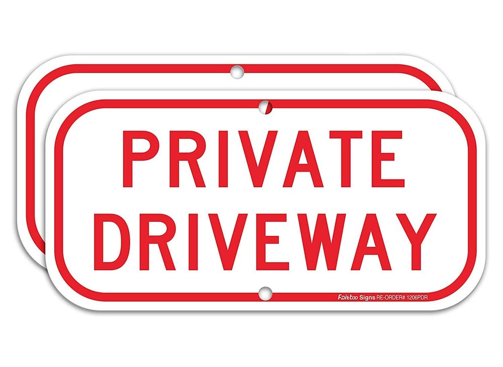 Private Driveway Sign 2 Pack .40 Rust Free Aluminum 12×6 Inch Metal Sign