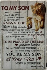 TIN SIGN 8×12 Lion Parent Child Mom Mother Love Pride Family Cub Son Boy DD5