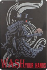Vintage Tin Metal Signs 8×12,Wash Your Hands Plague Doctor Wall Decor Funny Bath