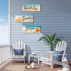 Maitys 3 Pcs Summer Beach Signs Ocean Theme 9.84 x 3.94 inches, Novelty