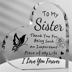 To My Sister Acrylic Desk Plaque Sister Gift Graduation Home Decor Keepsake