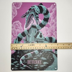 BEETLEJUICE Aluminum Sign Purple Green Black 11.75″X 8″ Vintage Style Movie Sign