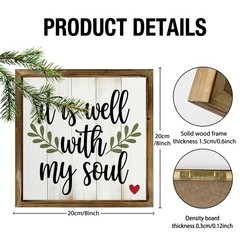 It Is Well With My Soul Hymn Wood Plaque Framed Christian Wall Decor for Home