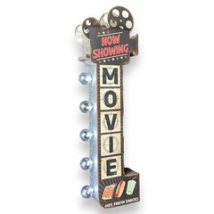 Movie Now Showing 26″ Double Sided Marquee LED Sign Vintage Retro Design