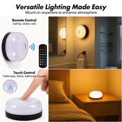 2-Pack Waterproof Shower Lights for Inside Shower, 15 RGBW Color Rechargeable…