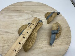 Vintage Burwood Straw Hat Wall Plaques Set Of 3 Brown Plastic Country Decor