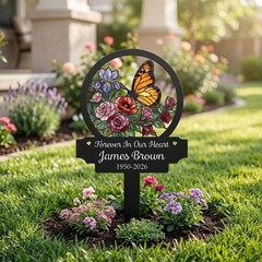 Butterfly Memorial Metal Sign, Personalized Sympathy Gift, Outdoor Decor