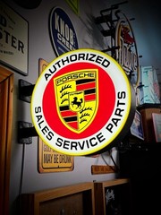 Porsche Sales Service Round LED Light Box | Double Sided RGB Option