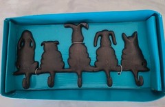 Coat Hanger Wall Mount Dogs Motive Metal