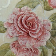 Vintage Raised Relief 3D Floral Wall Plaques Art Decor 5.5″ x 5.5″ Set of 3