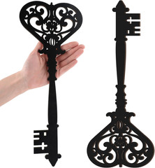 2 Pcs Keys Wall Decor Large Skeleton Key Sign Vintage Antique Wooden Wall Art Fa