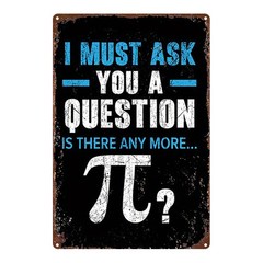 Pi Symbol Metal Sign 8×12 Inches Greek Letter Math Wall Decor