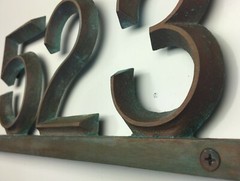Industrial Copper Address Plaque:16 1/2″ X 5 1/2″ Horizontal House Numbers