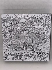 Primitives by Kathy Adult Coloring Style Box Sign 10″ Square GO YOUR OWN WAY NEW