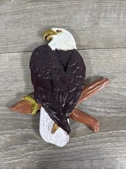 American Bald Eagle Wooden Wall Hanging Plaque Wreath HandMade 9” Rustic July 4
