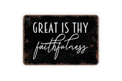 Great Is Thy Faithfulness Sign, Christian Decor, Hymn Quote, Farmhouse Faith