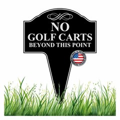 No Golf Carts Beyond This Point Aluminum Yard Sign 10×14