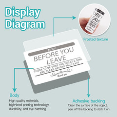 Help Keep Toilet Sink Clean, Clean up before You Leave Bathroom Rules Sign Stick