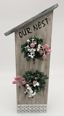 Country Primitive Rustic Farmhouse Decor Wooden ‘Our Nest’ Birdhouse 11 Inches