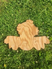 Vintage Wooden Clown Wall Wooden Sign Folk Art Bozo Style Hand Made