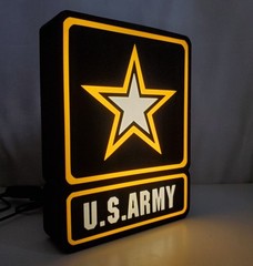 U.S. Army LED Lighted Sign | USB Powered Patriotic Wall Decor | Made in USA Wall