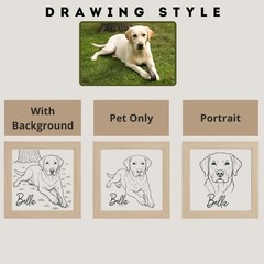 Laser Engraved Custom Dog Portrait from Your Photo on Wood Panel with Frame