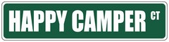 Green Aluminum Weatherproof Road Street Signs Happy Camper Home Decor Wall
