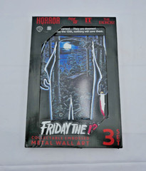Warner Bros Set of 3 Horror Movie Metal Wall Art-IT/Friday the 13th/Exorcist-NIB