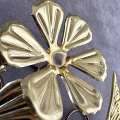 Vintage Brass Hummingbird Wall Art Set of 2 Floral Bird Plaques MCM Boho Decor