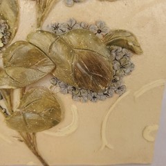 Vintage Raised Relief 3D Floral Wall Plaques Art Decor 5.5″ x 5.5″ Set of 3