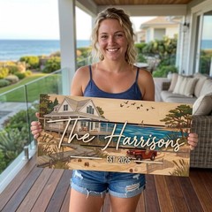 Custom Pallet Family Last Name Sign with Established Date – Multiple Sizes