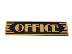 Plastic Office Business Art Deco Style Sign Office Door Home Décor Wall Plaque