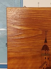 Large Vintage Wooden Handcrafted Marquetry Wall Decor Town Freudenstadt, Germany