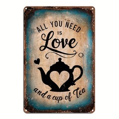1pc of 2D Wall Art in Retro Style Iron Sign, Indoor and Outdoor Decoration